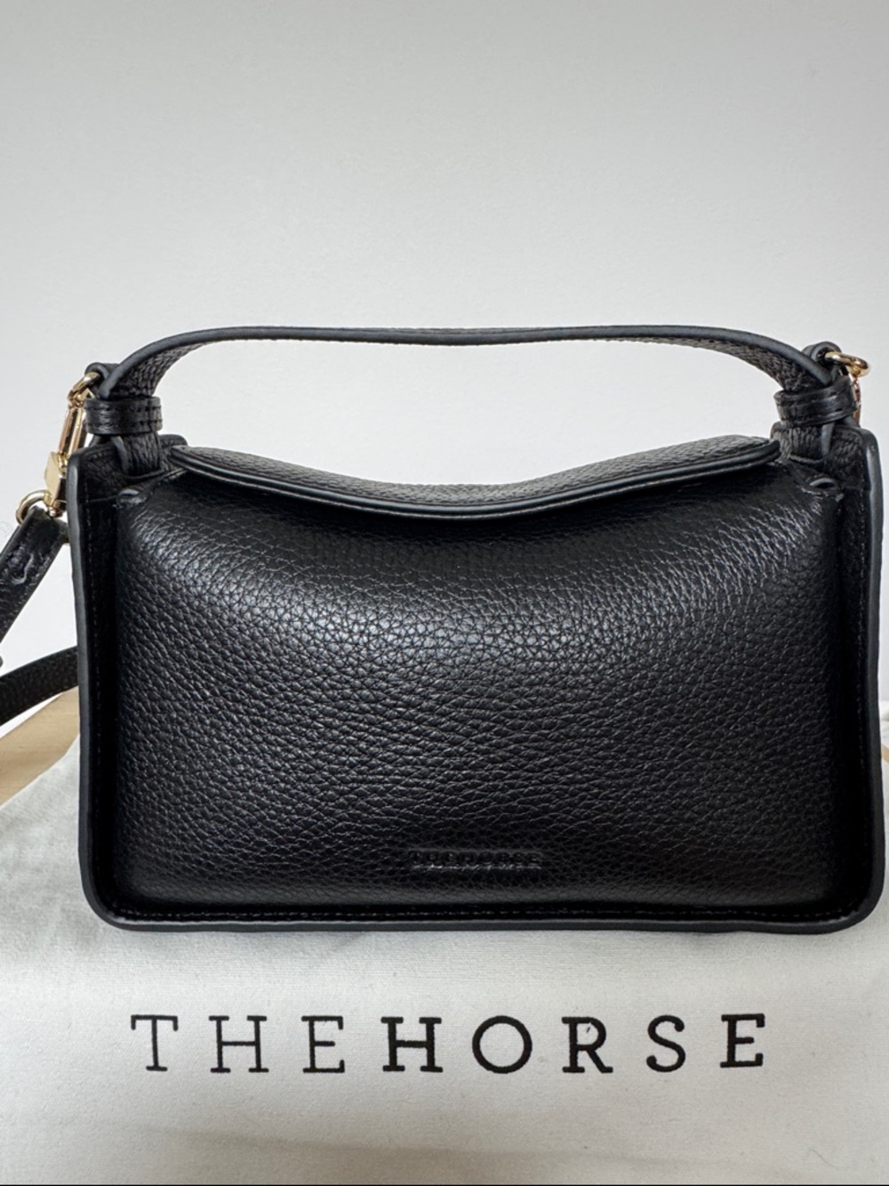 The Horse Black Pebbled Leather Mini Clementine Crossbody with Gold Hardware - Picture 3 of 7